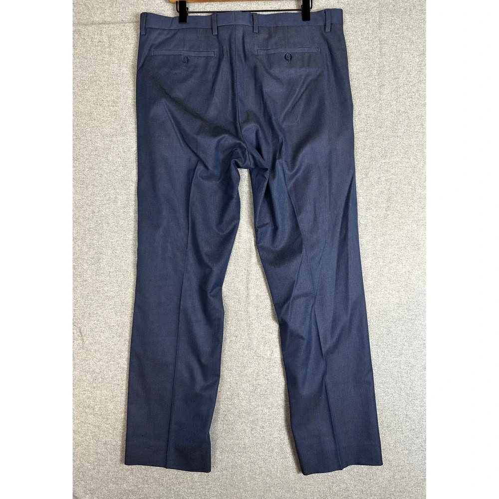 Banana Republic Dress Pants Mens 35x32 Blue Non-Iron Slim Fit Trousers‎